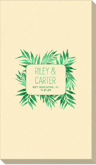 Palm Leaves Linen Like Guest Towels
